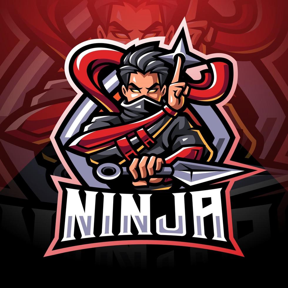 ninja-esport-mascot-logo-design-vector