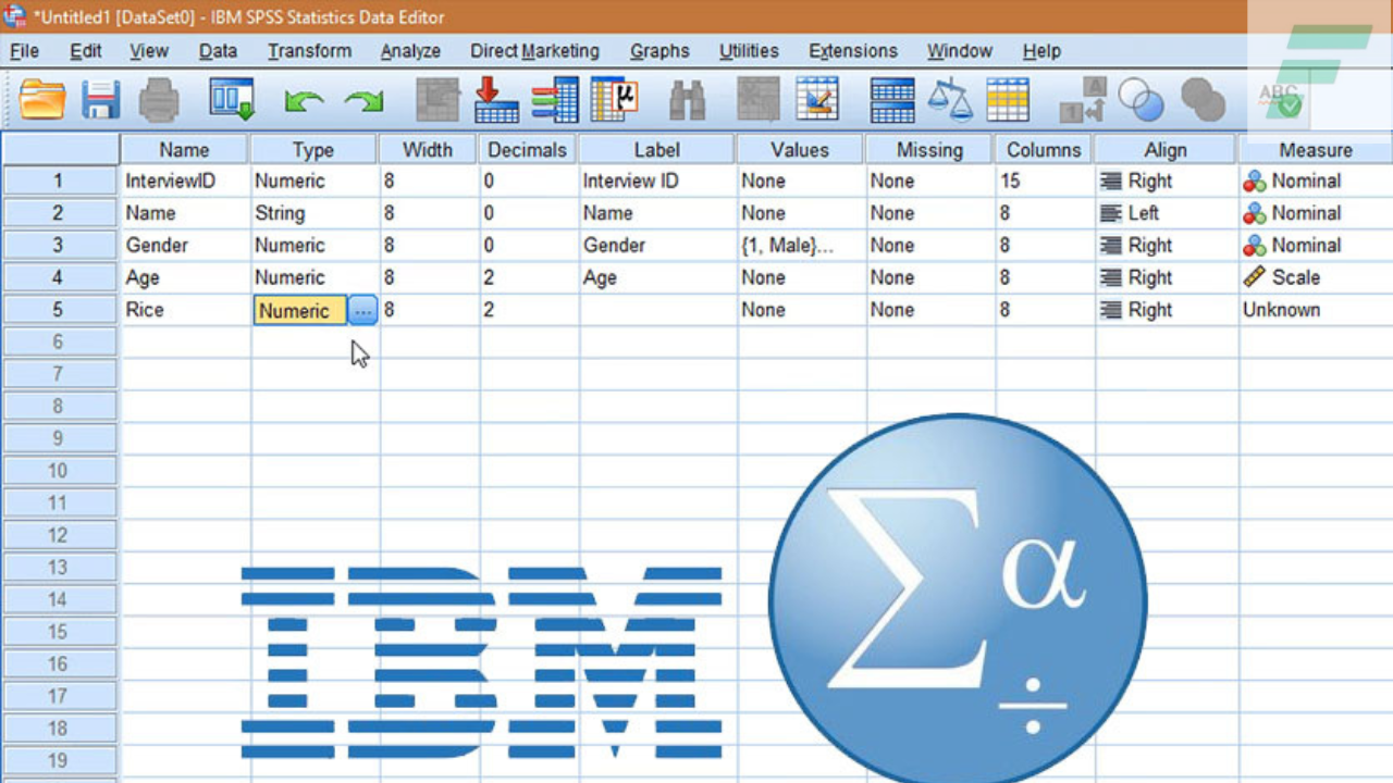 IBM SPSS Statistics 27 Data Editor