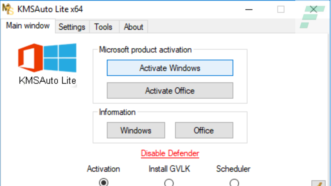 KMSAuto Lite Windows 10 v1.7.3 Activator