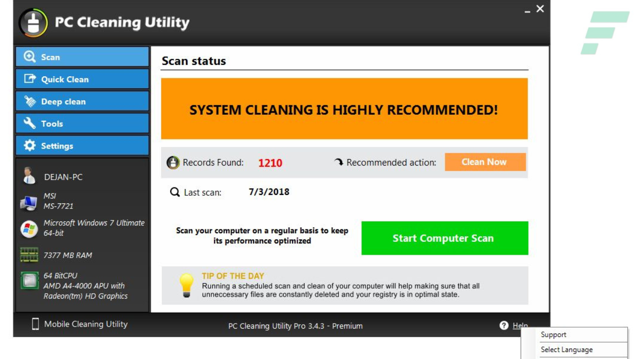 PC Cleaning Utility Pro 3.8.4