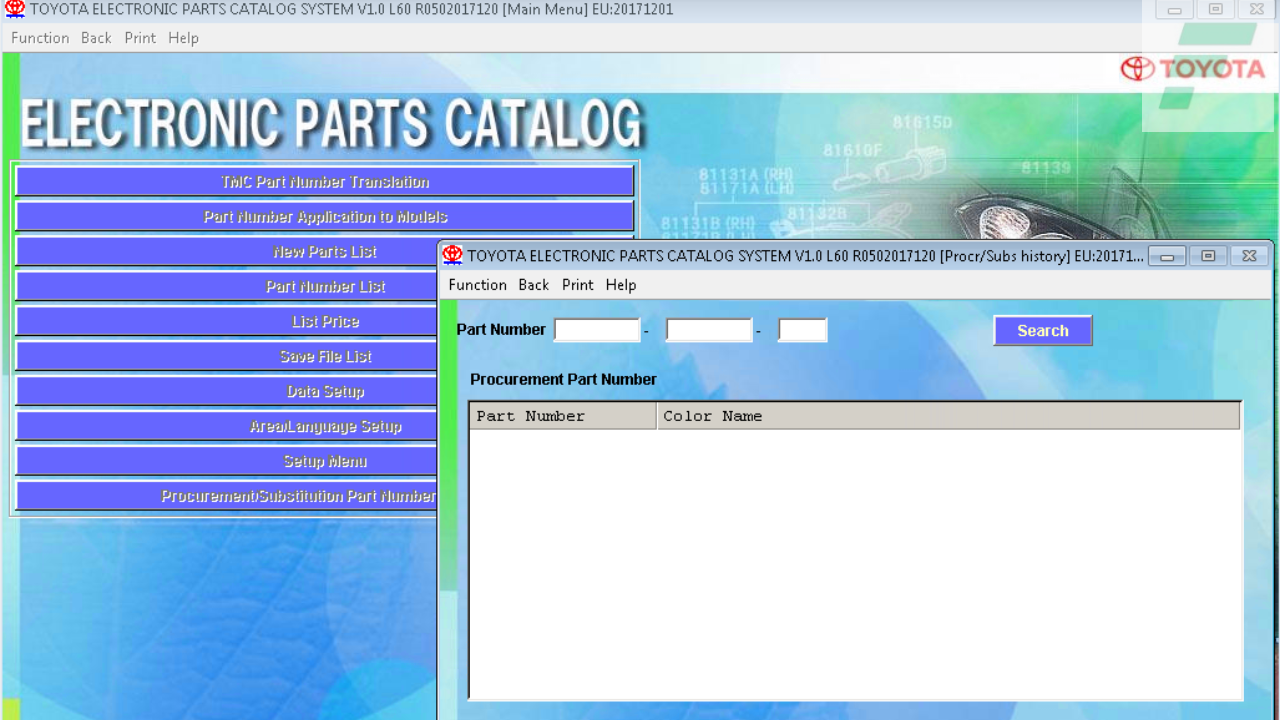 Toyota EPC Data Software Download
